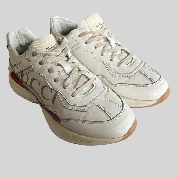 Gucci Rython Off White Leather Sneaker. - Picture 1 of 8